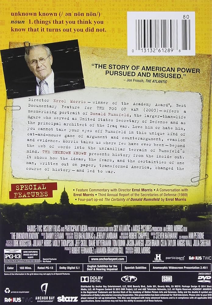 Amazon.co.jp: Unknown Known [DVD] [Import] : Donald Rumsfeld